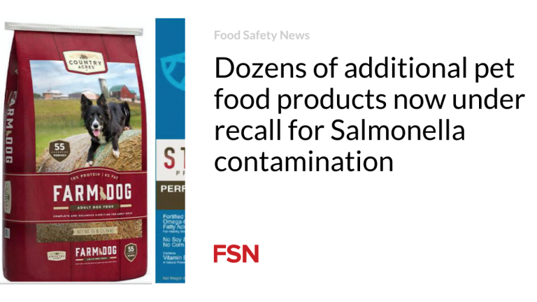 Dozens of extra pet food merchandise now under recall for Salmonella contamination